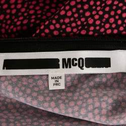 Pre Owned McQ by Alexander McQueen Pink Dot Print Crepe Turtle Neck Mini Dress M