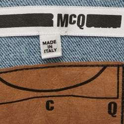 Pre Owned McQ by Alexander McQueen Blue Washed Denim Shirt Dress L