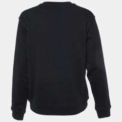 Pre Owned McQ by Alexander McQueen Black Embroidered Cotton Sweatshirt M