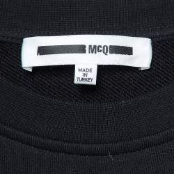 Pre Owned McQ by Alexander McQueen Black Embroidered Cotton Sweatshirt M