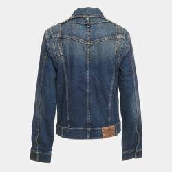 Pre Owned McQ by Alexander McQueen Blue Faded Denim Button Front Jacket L