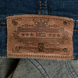 Pre Owned McQ by Alexander McQueen Blue Faded Denim Button Front Jacket L