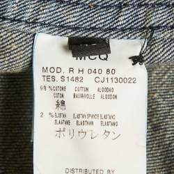 Pre Owned McQ by Alexander McQueen Blue Faded Denim Button Front Jacket L
