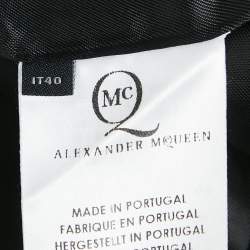 Pre Owned McQ by Alexander McQueen Black Eyelet Collar Wool Blend Double Breasted Blazer S