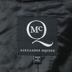 Pre Owned McQ by Alexander McQueen Black Eyelet Collar Wool Blend Double Breasted Blazer S