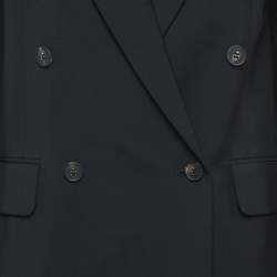 Pre Owned McQ by Alexander McQueen Black Eyelet Collar Wool Blend Double Breasted Blazer S