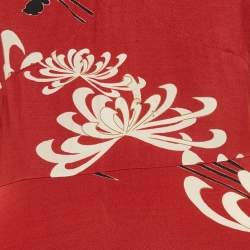 McQ by Alexander McQueen Printed Red V-Neck Mini Dress XS
