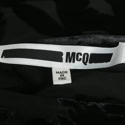 Pre Owned McQ by Alexander McQueen Black Patterned Velvet Short Dress M