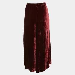 McQ by Alexander McQueen Burgundy Velvet Maxi Skirt M