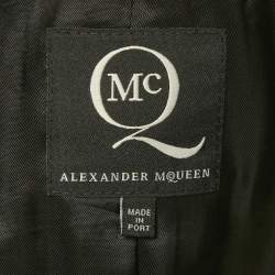 McQ by Alexander McQueen Grey Animal Pattern Wool Fringed Jacket S