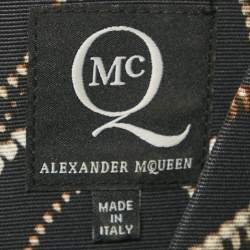 McQ by Alexander McQueen Navy Blue Zipper Print Cotton Blend Mini Dress M