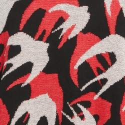 Pre Owned McQ by Alexander McQueen Red & Black Swallow Jacquard Knit Oversized Sweater L