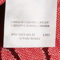 Pre Owned McQ by Alexander McQueen Red & Black Swallow Jacquard Knit Oversized Sweater L