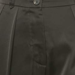 Pre Owned McQ by Alexander McQueen Black Satin Pleated Culottes S 