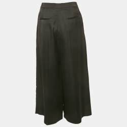 Pre Owned McQ by Alexander McQueen Black Satin Pleated Culottes S 