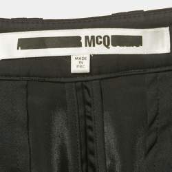 Pre Owned McQ by Alexander McQueen Black Satin Pleated Culottes S 