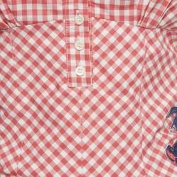 Pre Owned McQ by Alexander McQueen Pink Gingham Print  Suspender Strap Top S