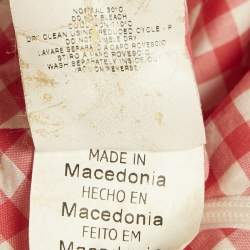 Pre Owned McQ by Alexander McQueen Pink Gingham Print  Suspender Strap Top S