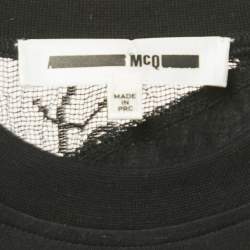 Pre Owned McQ by Alexander McQueen Black Jersey and Mesh Maxi Dress M