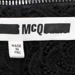 Pre Owned McQ by Alexander McQueen Black Lace Front Zip Dress S