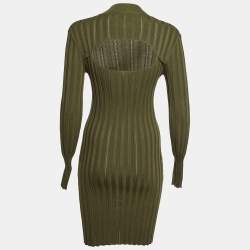 Pre Owned McQ by Alexander McQueen Green Rib Knit Bodycon Dress M