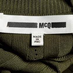 Pre Owned McQ by Alexander McQueen Green Rib Knit Bodycon Dress M