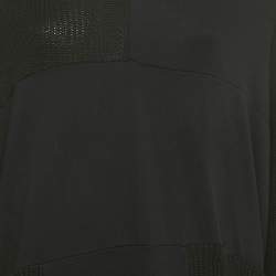 Pre Owned McQ by Alexander McQueen Black Rib Knit Patch Work Lace-Up Mini Dress S