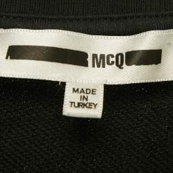 Pre Owned McQ by Alexander McQueen Black Logo Print Cotton Knit T-Shirt Dress L