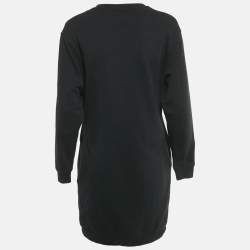 Pre Owned McQ by Alexander McQueen Black Logo Print Cotton Knit T-Shirt Dress L