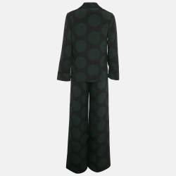 Pre Owned McQ by Alexander McQueen Black Big Polka Dot Crepe Top & Pants Set S 