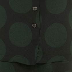 Pre Owned McQ by Alexander McQueen Black Big Polka Dot Crepe Top & Pants Set S 