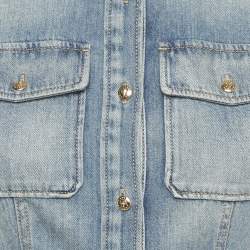 Pre Owned فستان أم سي كيو باي ألكساندر ماكوين أزرق دنيم بحزام قصير صغير