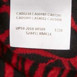 Pre Owned McQ by Alexander McQueen Red Animalskin Pattern Wool Midi Dress XXS