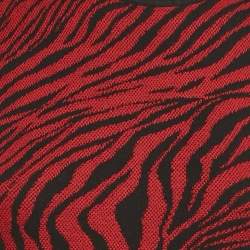 Pre Owned McQ by Alexander McQueen Red Animalskin Pattern Wool Midi Dress XXS