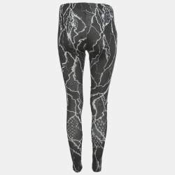 Pre Owned McQ by Alexander McQueen Monochrome Snakeskin Print Jersey Leggings S