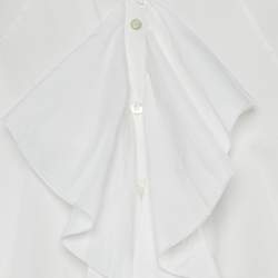 Pre Owned McQ By Alexander McQueen White Cotton Ruffle Detail Blouse L