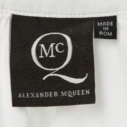 Pre Owned McQ By Alexander McQueen White Cotton Ruffle Detail Blouse L