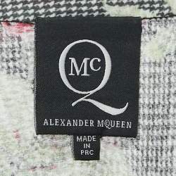 مملوكة مسبقًا فستان قميص حرير شفاف مطبوع باللونين الأسود والأبيض من إم سي كيو باي أليكساندر ماكوين ميديم