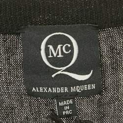 مملوكة مسبقًا فستان إم سي كيو باي أليكسندر ماكوين أسود بطبعة حيوانات محبوك واسع صغير (ميديوم)