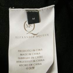 مملوكة مسبقًا فستان إم سي كيو باي أليكسندر ماكوين أسود بطبعة حيوانات محبوك واسع صغير (ميديوم)