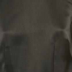 Pre Owned فساتان أم سي كيو باي أليكساندر ماكوين أسود من التفتة ذات بيبلوم منحوت ميديوم