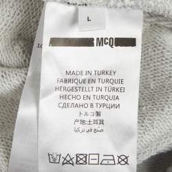 Pre Owned فساتين رداء سويدي من مجموعة إم سي كيو باي أليكسندر مكوين مكسوة بطيور رم ادي مقاس كبير