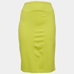 Pre Owned تنورة ميني جيرسي نيون أخضر إم سي كيو باي ألكساندر ماكوين مقاس كبير جدا (إكسترا لارج)