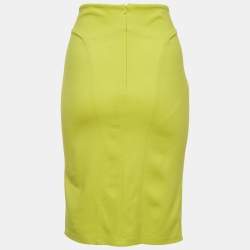 Pre Owned تنورة ميني جيرسي نيون أخضر إم سي كيو باي ألكساندر ماكوين مقاس كبير جدا (إكسترا لارج)