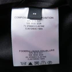Pre Owned McQ by Alexander McQueen Monochrome Printed Silk Satin Long Sleeve Dress M