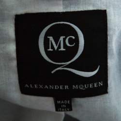 Pre Owned McQ By Alexander Mcqueen Black Convertible Wool Blend Tartan Plaid Kilt Coat M