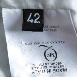 Pre Owned McQ By Alexander Mcqueen Black Convertible Wool Blend Tartan Plaid Kilt Coat M