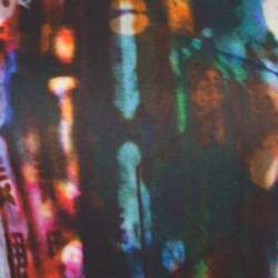 Pre Owned McQ by Alexander McQueen Blurry Lights Printed Jersey Sleeveless Peplum Dress S