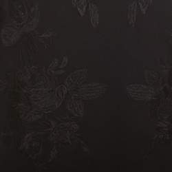 Pre Owned McQ by Alexander McQueen Black Cotton Stretch Rose Tonal Embroidered Sweater Dress XS