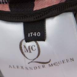 Pre Owned McQ by Alexander McQueen Multicolor Houndstooth and Animal Printed Angular Peplum Jacket S